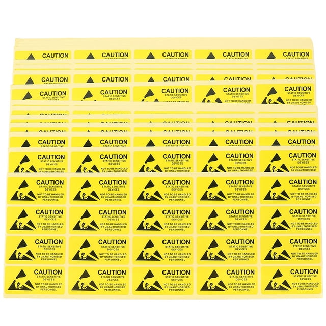 Miangastore 200 Pcs Self Adhesive Static Warning Sticker Label Electrostatic Sensitive Devices Stickers Anti-Static Label Decals For Electrical Devices