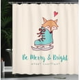 thumbnail image 4 of Ambesonne Christmas Shower Curtain, Fox in Ice Skate Boot, 69"Wx84"L, Beige Seafoam and Amber, 4 of 5