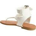 thumbnail image 4 of Journee Collection Womens Kyle Faux Leather Ankle Straps Flat Sandals, 4 of 6