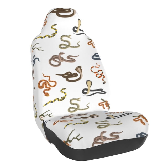 Wukai Snake Full Set Car Seat Covers with Soft Padding Universal Auto Front Seats Protector and Cushion Mat