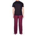 thumbnail image 3 of SLEEPHERO Mens Short Sleeve Pajama Set 2 Piece Mens Sleepwear Set with Henley Top and Pants Maroon w/ Black Medium, 3 of 5