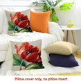 thumbnail image 4 of FCXZI Red Flower Green Leaves Throw Pillow Cover for Sofa Couch 18x18in, 4 of 5
