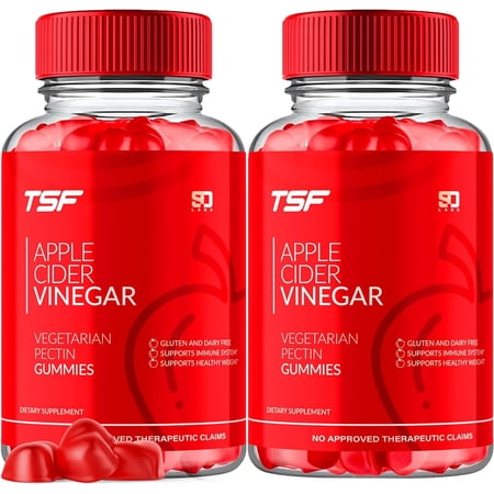 (2 Pack) TSF Keto Gummies - Apple Cider Vinegar Supplement for Energy & Focus - Dietary Supplement Gummies with Apple Cider Vinegar Folate Vitamin B12 B6 Beet Root (120 Gummies)