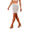 thumbnail image 4 of Allegra K Women's Hollow Out Cover Up Skirt High Waist Tassel Crochet Knit Skirts, 4 of 5