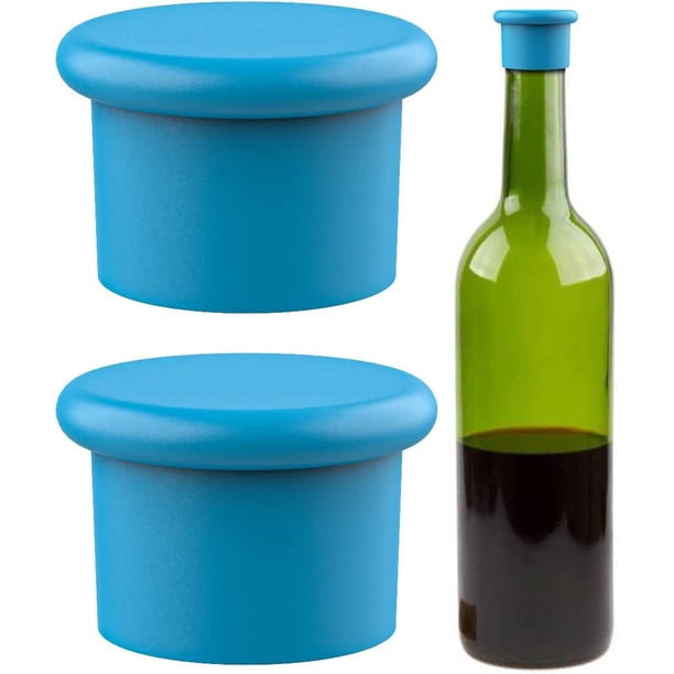 Tapones de vino de silicona – Reemplazar un corcho – Sello hermético en botellas de vino – Tapa de botella de cerveza reutilizable – Tapón de botella de vino – Protector de vino – Regalos de vino – Fá