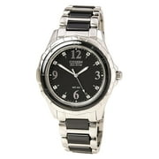 CITIZEN Women's EM0031-56E Diamond Eco-Drive Black Dial Steel and Black Ceramic Watch