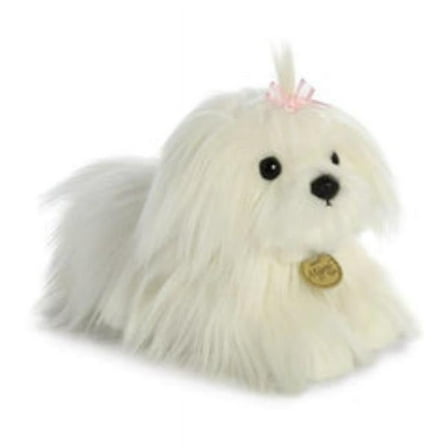 Aurora - Medium White Miyoni Tots - 9" Maltese Puppy - Adorable Stuffed Animal
