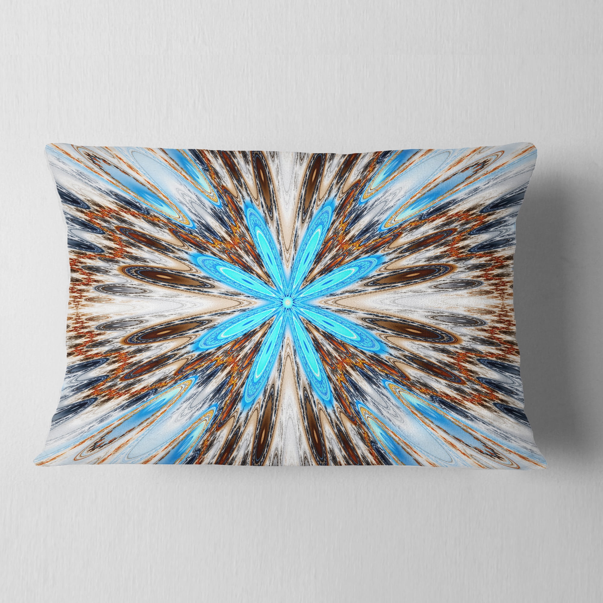 Designart Flowers with Radiating Rays - Abstract Throw Pillow - 12x20