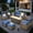 Navy Blue, variant on XIZZI Patio Furniture 6 Pieces High Back Wicker Outdoor Conversation Set All Weather Rattan Outside Seating Set with Fire Pit Table for Balcony, Beige