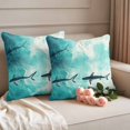 thumbnail image 3 of Pack of 2 Outdoor Pillow Covers 24x24 Inch Waterproof Ocean Shark Throw Pillow Covers,Decorative Couch Pillow Shams Protectors Teal Green Wave Summer Beach Coastal Patio Pillowcases Cushion Covers, 3 of 8