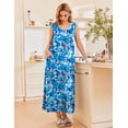 thumbnail image 3 of Ekouaer Nightgowns for Women Sleeveless Sleepshirt Long Print House Dress Tank Nightshirt Maxi Casual Dress with Pockets, 3 of 6