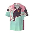 thumbnail image 2 of Lsque Cats On Broomstick print Men's Cuban Collar Short Sleeve Shirt Summer Beachwear Casual Button Down Fashionable Vacation Leisure Shirt-4X-Large, 2 of 7