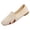 Beige, variant on Slip On Loafer Flats For Women Hollow Jacquard Fly Knit Mesh Square Toe Slip On Breathable Flat Loafer Shoe Footwear