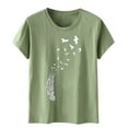 thumbnail image 4 of Summer Tops for Women Summer Shirt for Women Plain Tees Thin T Shirts Miss Long Sleeve Shirts T Casual Long Sleeves Tops Leggings Short Sleeve Cute Green L, 4 of 4
