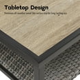 thumbnail image 2 of Ulax Furniture 37.3”(L) x 19.5”(W) Steel Coffee Table Outdoor Wicker Rectangular Table with Wooden-like Top, 2 of 6
