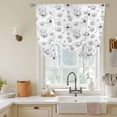 thumbnail image 3 of Gray Spring Floral Tie Up Curtain Valance for Window,Adjustable Rod Pocket Window Curtains Shades,Summer Plants Floral Watercolor Light Filtering Valance Drapes for Living Room Bedroom 46"x63", 3 of 9