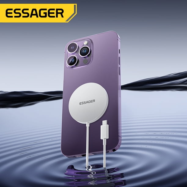 Essager Cargador de teléfono 15W magnético para Apple Phone Earphone Watch (Blanco)