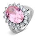 thumbnail image 1 of Alamode TK3676-10 Bague en Acier Inoxydable Poli pour Femmes avec Synthétique Rose - Taille 10, 1 of 1