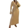 thumbnail image 1 of Bellella Pull-Over pour Femmes Robe Pull à Manches Longues Maxi Épaisse Femmes Abricot 4TG, 1 of 2