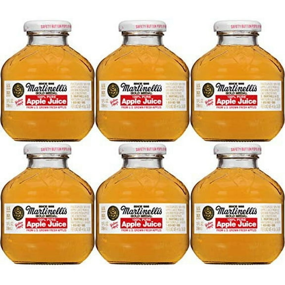 Martinelli's Gold Medal, 100% Apple Juice, 10oz Glass Bottle (Pack of 6, Total of 60 Oz)