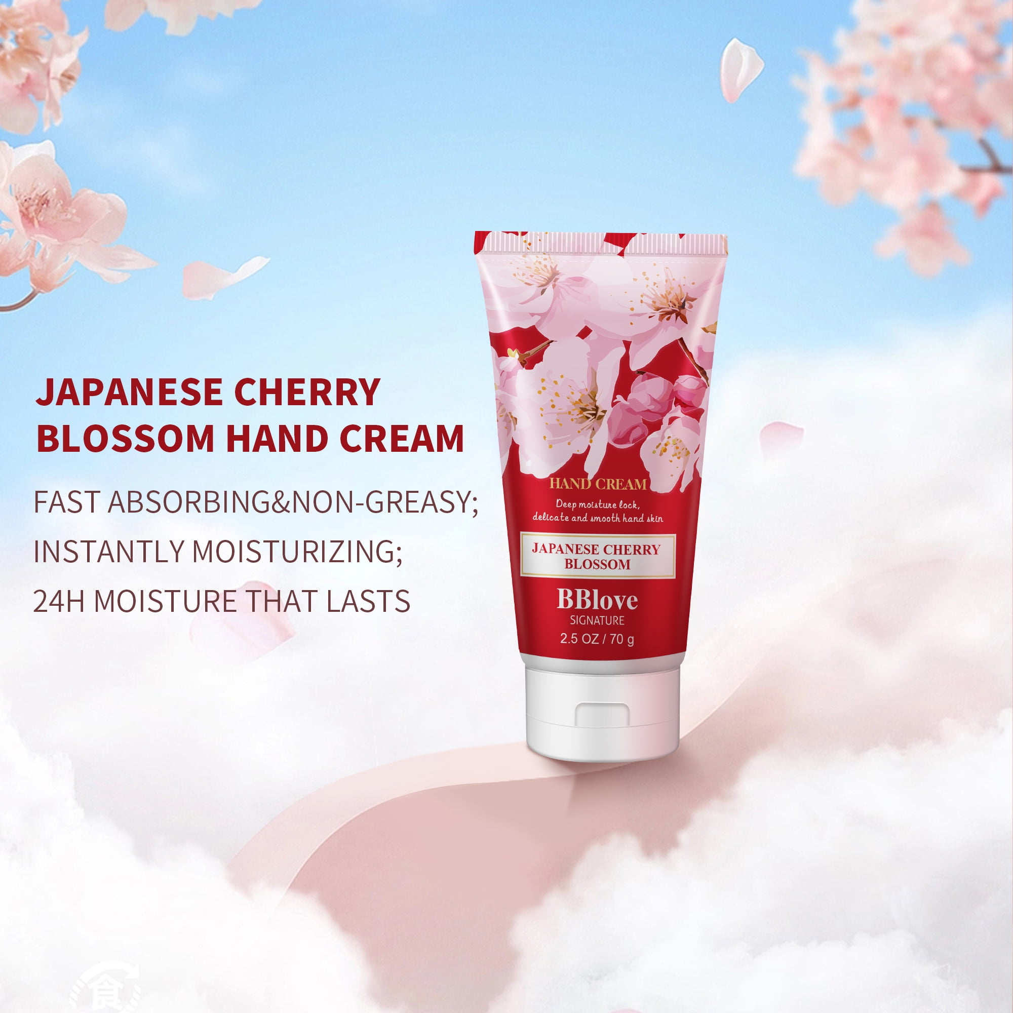 BASICプラスLotion Gel Cream 3点セット BBlove Hand Cream 3pk Bath & Body Kit, Japanese Cherry Blossom
