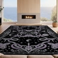 thumbnail image 2 of Design&I 5'x7' Ultra Soft Area Rug, Snake Round Moth Tarot Witchy Occult Decorative Ornate Border None Fluffy Washable Non Shedding for Bedroom Living Room Home Office, 2 of 7