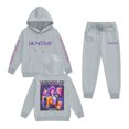 thumbnail image 1 of Kid Girl Pop Singer Hoodie Set,Casual Fashion Christmas Print Long Sleeve Pullover Casual Sweatshirt Pullover Crew Neck Oversized Sweatshirt, 110, 1 of 3