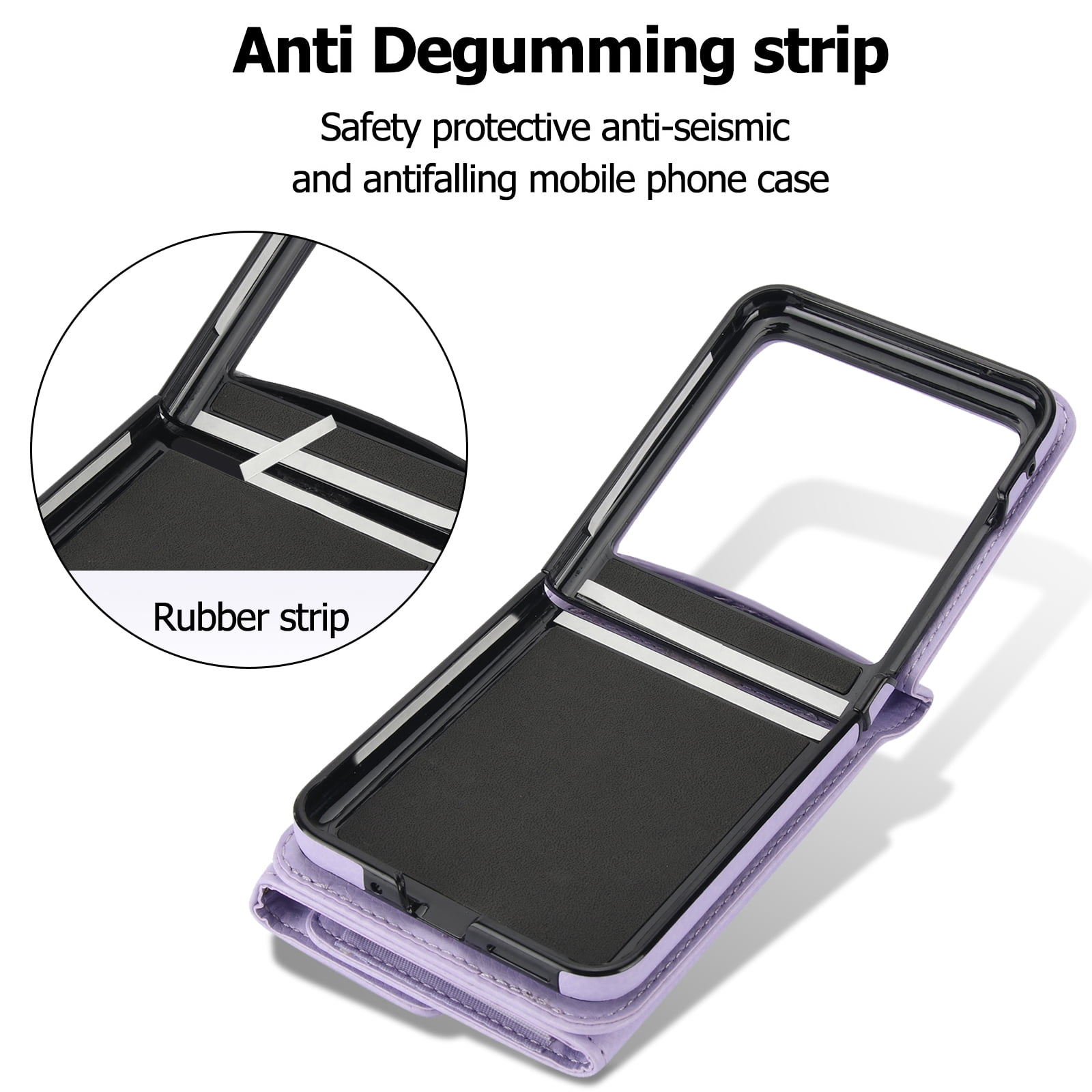 Allytechgroup for Motorola Razr 2025 Wallet Case, Stylish Practical Protective Premium PU Leather Cards Slots Hand Wrist Crossbody Strap Phone Case for Motorola Razr 2025, Purple
