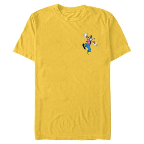 Disney Mickey & Friends Goofy Small Pose - Short Sleeve Blended T-Shirt for Adults - Customized-Yellow
