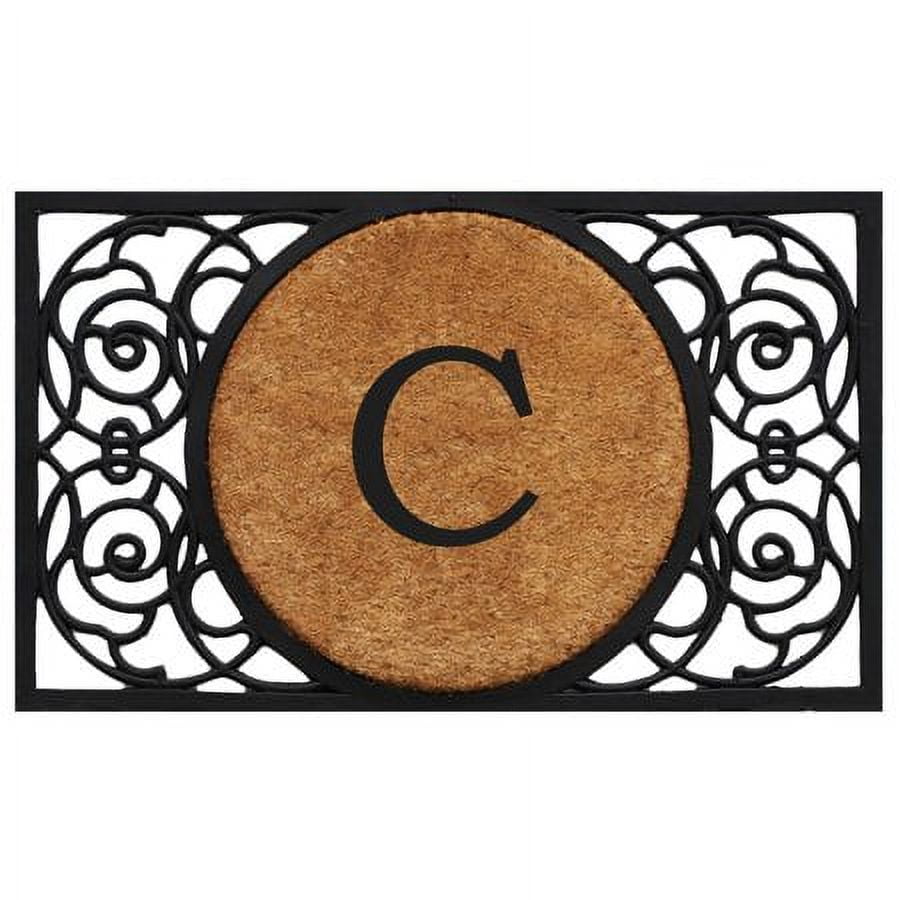 Calloway Mills Armada Circle Monogram Outdoor Doormat 22" x 36" (Letter E)