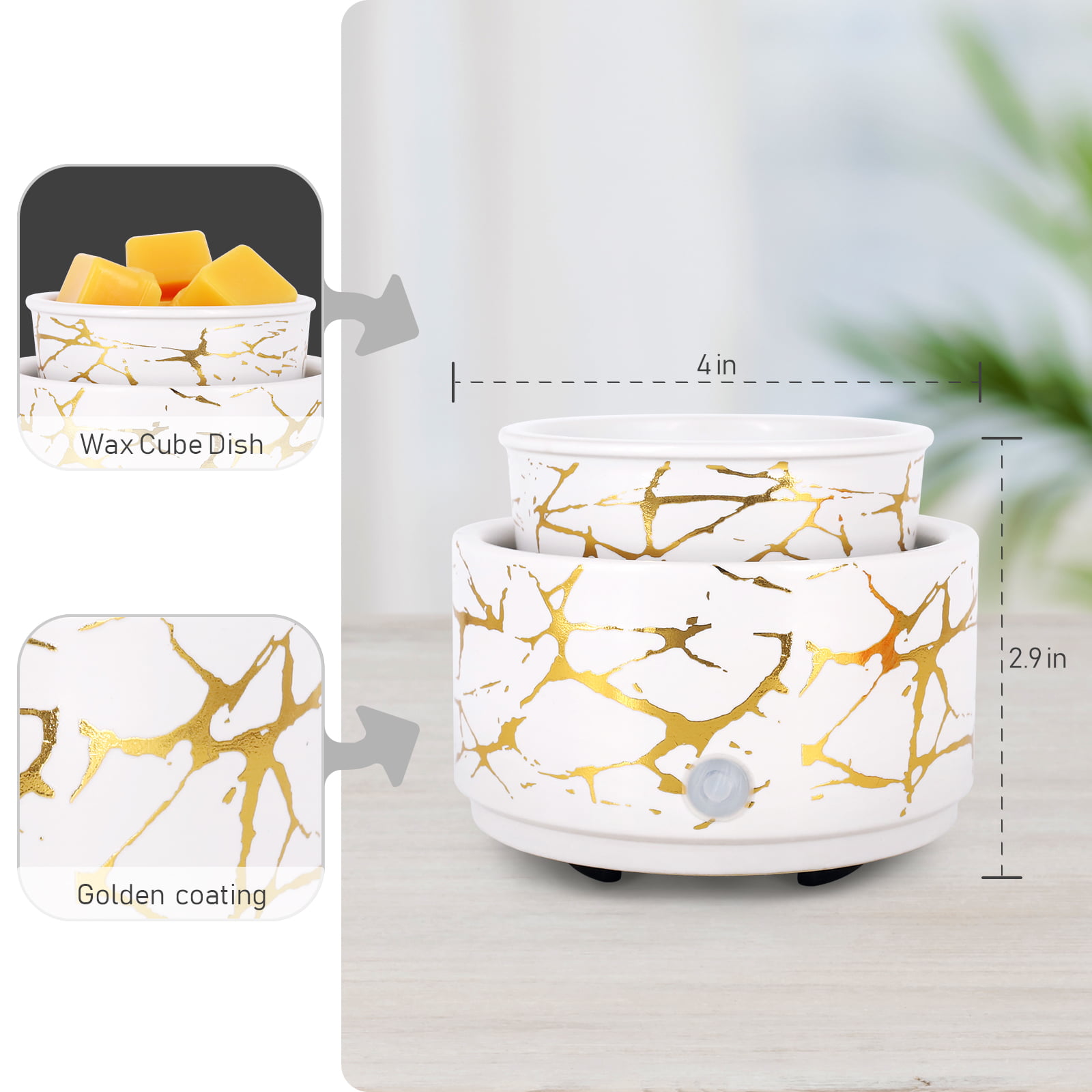 Ceramic wax warmer  Yellow – Ārya Tārā Candles