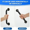 thumbnail image 7 of Grab Bars for Shower, 2 Pack 12inch Bathroom Shower Handles, Stainless Steel Bathroom Handle for Elderly, Seniors and Handicap, Enhancing Bathroom Safety and Stability, Black (Maximum Weight 500lbs), 7 of 7