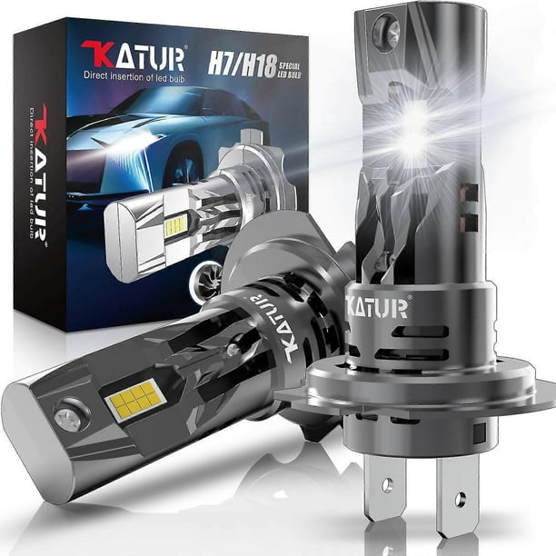 -katur 2pcs Turbo H7 Led Lights 1:1 Mini Size Head Lamp Wireless 16000lm Led Chips H7 Car Led Headlight Bulb 6000k White 12v.