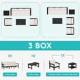 thumbnail image 5 of FUNDAZE Oversize 5 Pieces Patio Furniture Sets, Waterproof HDPE Frame Outdoor Conversation Sets Perfect for Patio, Poolside & Backyard, Black Frame with Khaki Cushion, 5 of 11