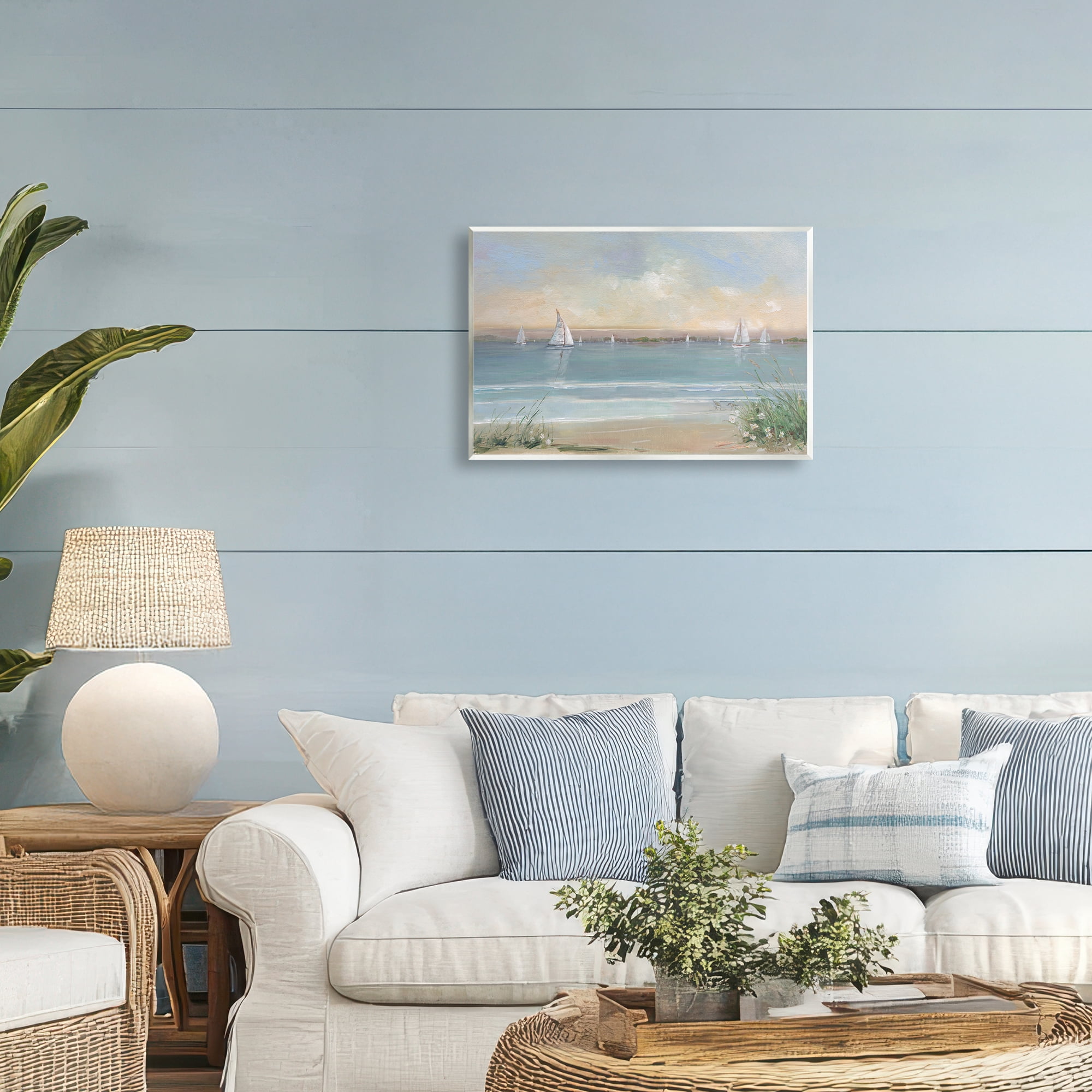 Stupell Industries Coastal Sailing At Dawn Wall Plaque Art, design by Sally Swatland