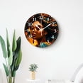 thumbnail image 4 of 12 Inch Wall Clock Battery Operated Silent Clock Decorative for Office, Kitchen, Outdoor, Living Room，African Girl Wearing Glasses Picture, 4 of 4