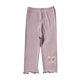 thumbnail image 1 of Odeerbi 1-7 Años Niñas Mallas de Punto de Canalé Con Ribete de Lechuga Mallas Elásticas Capris Pantalones de Verano Casual Cintura Elástica Pantimedias Recortadas, 1 of 6