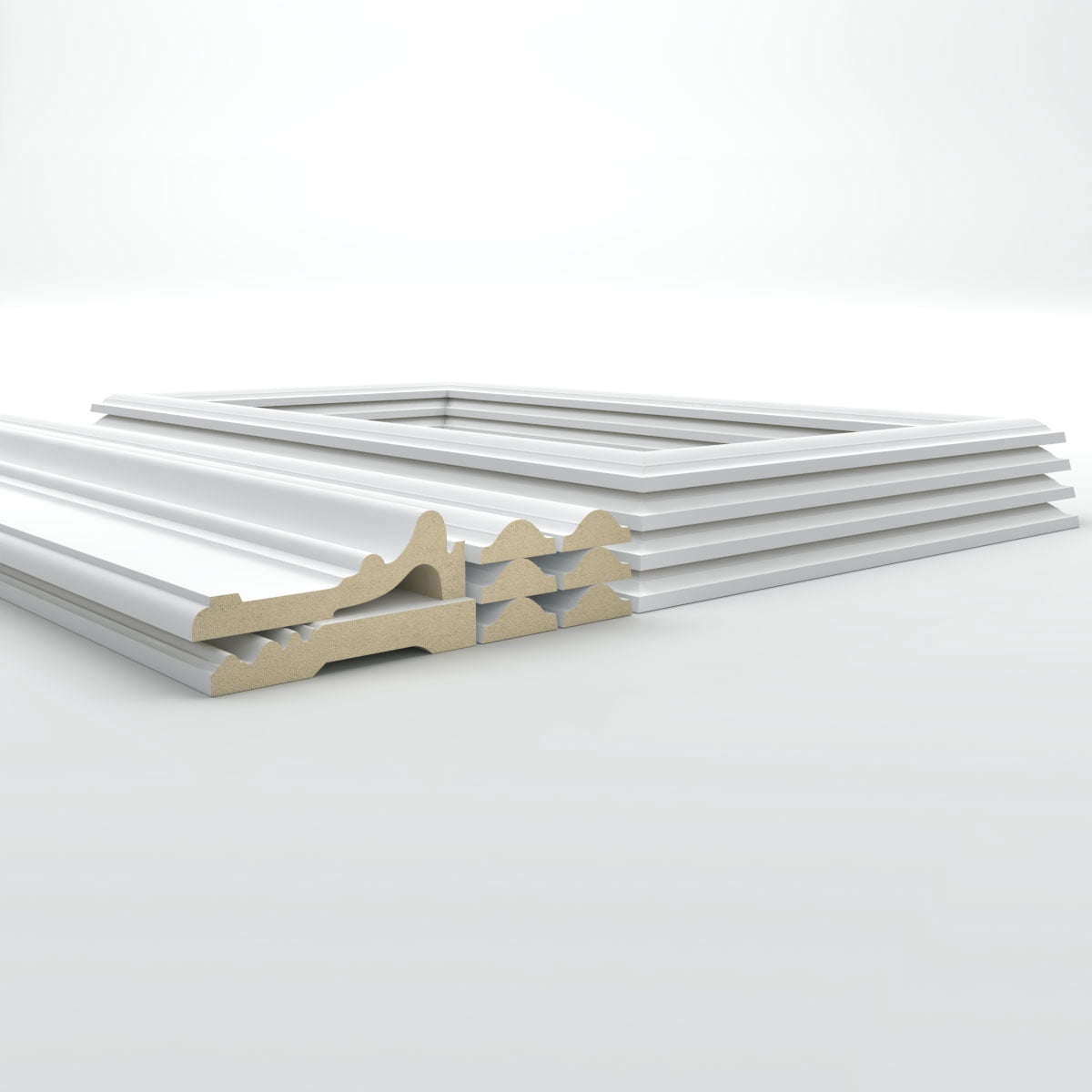 Ekena millwork 94 1/2"L (Adjustable 108"H to 132"H) Ashford Square Panel Stacked Wall Wainscot Paneling Kit