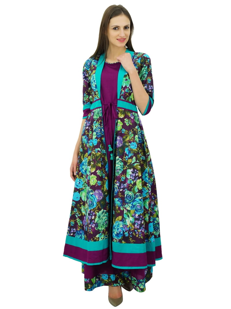 Bimba Designer 2 Piece Kurta Maxi Dress Cotton Kurti Indian Custom Clothing  - Walmart.com