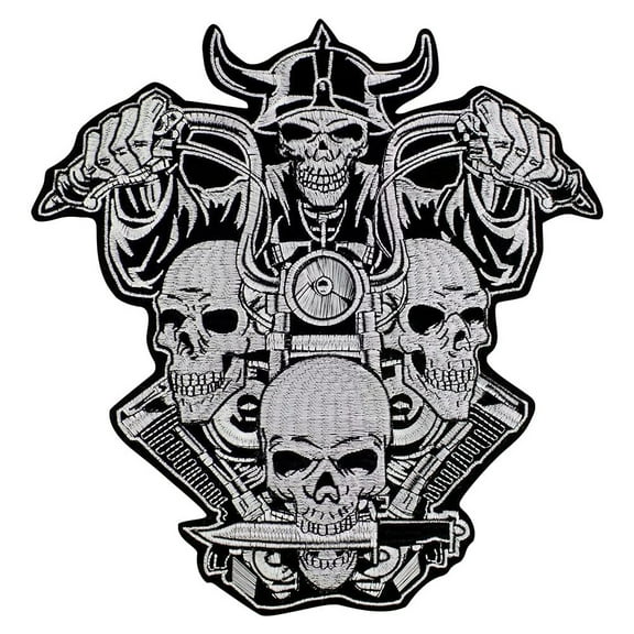 Skull Patches Motorcycle Death Skull Patches for Jackets Iron on Patches Decorative Badges 1 Piece
