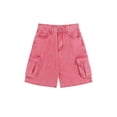 thumbnail image 7 of Women SoftRed Cargo Jeans Shorts Vintage Casual Harajuku High Waist Denim Pants Female Y2K Baggy A Line Wide Leg Shorts Summer -SoftRed-M, 7 of 7