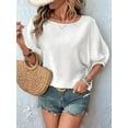 thumbnail image 2 of Mawalde Women'S Tops 3/4 Sleeve T-Shirts Cute Crewneck Basic Business Tees Blouses White M, 2 of 8