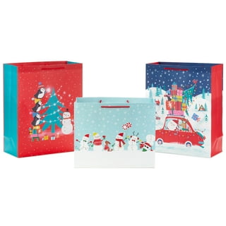 Hallmark 9 Medium Christmas Gift Bag Bundle (Pack of 6; Little Houses and  Trees, Merriest Christmas, Vintage Van with Christmas Trees) 