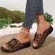 thumbnail image 5 of Bmisegm Women's Summer Round Head Thick Bottom Belt Buckle Outer Wear One Word Sandal Mop Sandals Women Summer Brown 6.5, 5 of 5