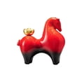 thumbnail image 2 of Escultura de caballo de cerámica, figura coleccionable moderna de la fortuna para la entrada. Rojo, 2 of 9