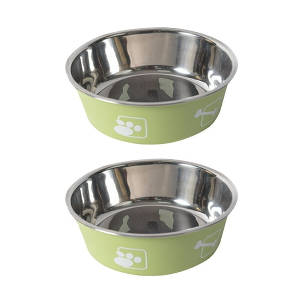 Comedero de acero inoxidable para perros, antideslizante, para perros medianos y grandes (paquete de 2)
