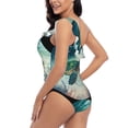 thumbnail image 4 of Easygdp Watercolor Turtle5 Women's One Shoulder Ruffle Monokini Bathing Suits with Removable Chest Pad, Quick Drying - Small, 4 of 8