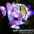 thumbnail image 5 of Solar Hanging Ball Light Outdoor Garden Decor with 8 Colorful Butterflies LED Waterproof IP45 for Patio Lawn Yard Pathway Metal Sphere Lantern, 5 of 9