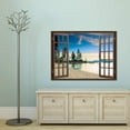 thumbnail image 3 of IDEA4WALL Fake Brown Window Beach Peel and Stick Wallpaper Removable Wall Mural Sticker Decal, 3 of 4