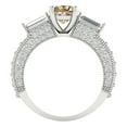 thumbnail image 4 of 2.33 ct Round Cut Yellow Moissanite 3 Stone 14K White Gold Womens Engagement Ring, 4 of 5